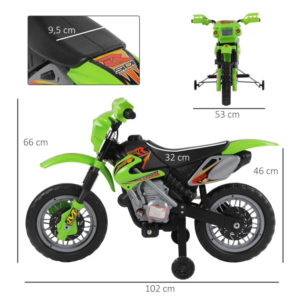 Moto Elettrica per Bambini ¨C Minimal ¨C Verde e Nero 3-6 Anni