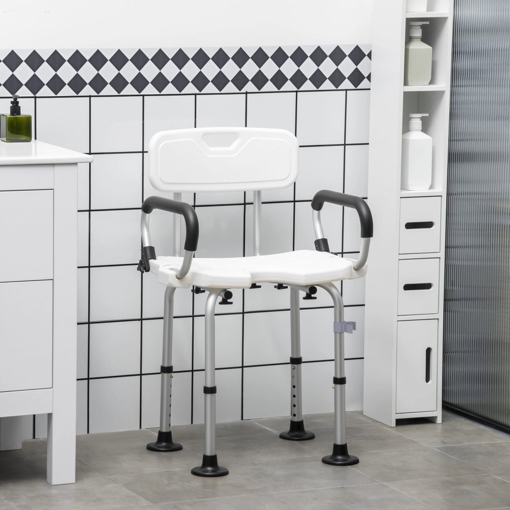 Sgabello da doccia antiscivolo regolabile con braccioli ¨C Minimal ¨C Grigio