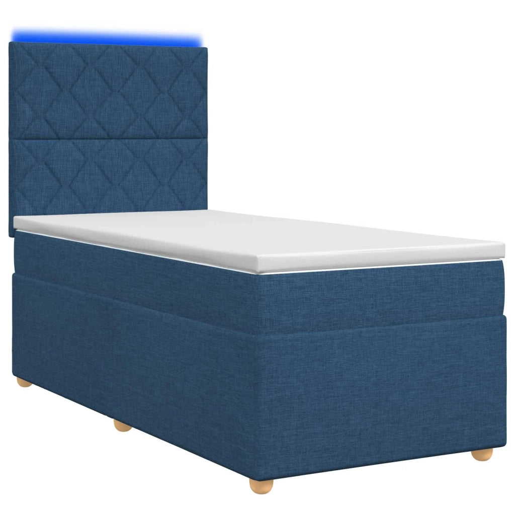 Letto box spring con materasso Blu 100 x 200 cm Tessuto 3455293