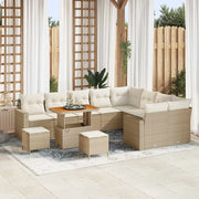 Set Divano da Giardino 13 pcs Beige e Crema polyrattan