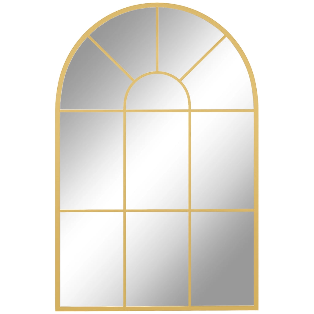 Specchio da Parete ad Arco ¨C Xylo ¨C Vetro e Metallo Oro 91x60 cm