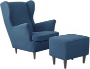Set di Coperture per Parete e Ottomana – Coperture Protettive per Salotto e Camera da Letto (Blu Scuro)