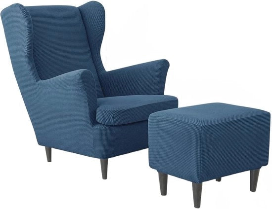 Set di Coperture per Parete e Ottomana – Coperture Protettive per Salotto e Camera da Letto (Blu Scuro)