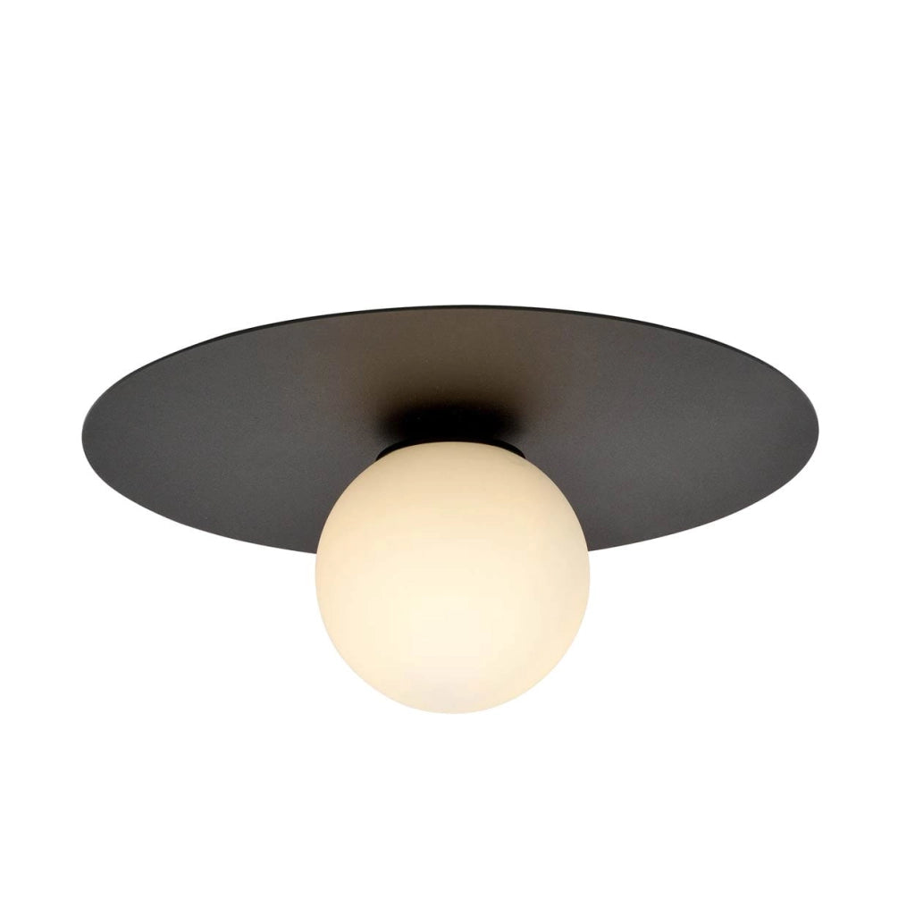 Plafoniera Emibig Solar 1xE14 nera/opalina 43 cm dimmerabile