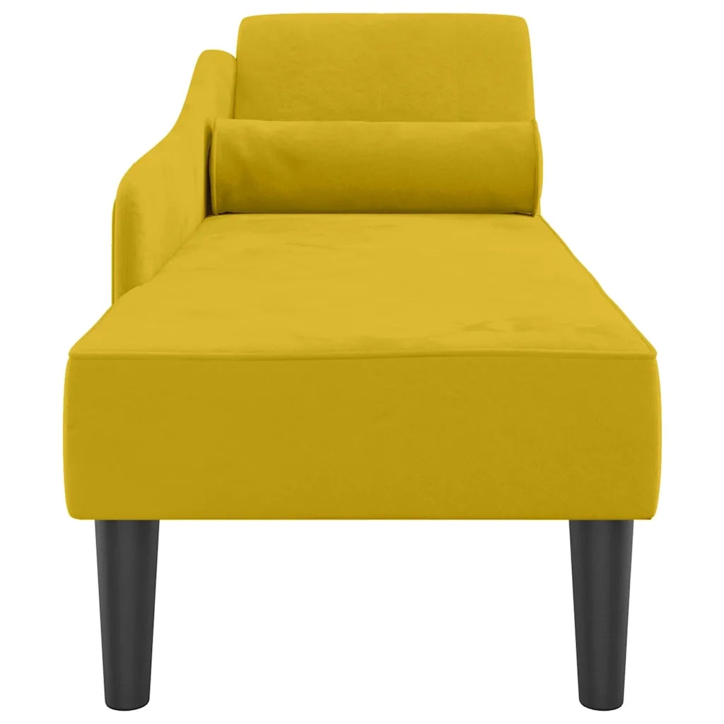 Chaise Longue con Cuscini Giallo in Velluto 4007594