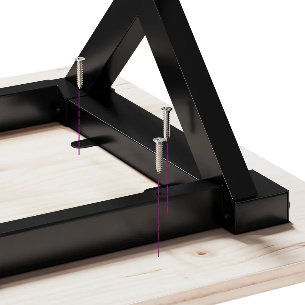 Tavolo da Pranzo Telaio a X 50x50x75,5 cm Legno Pino e Acciaio 3282757