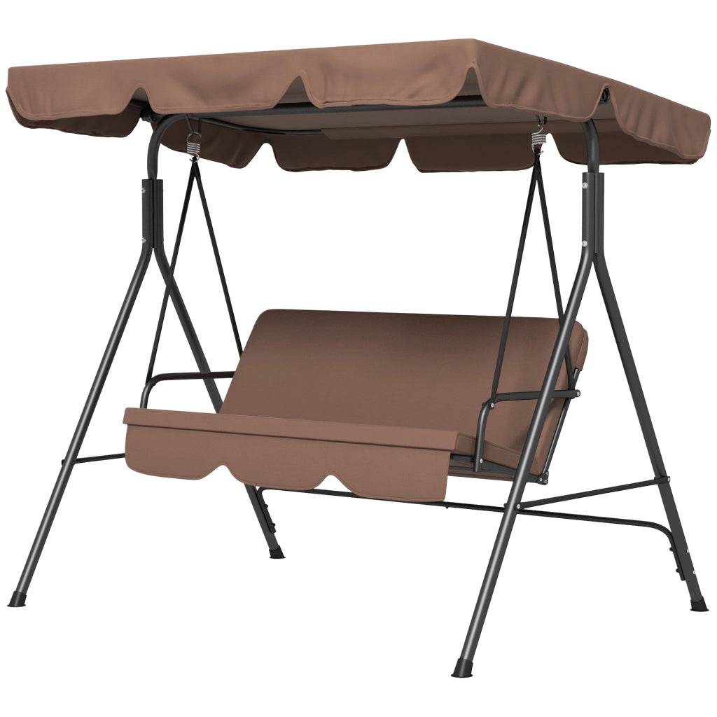 Amaca da giardino 3 posti con cuscini ¨C Minimal ¨C 172x110x153 cm nero marrone