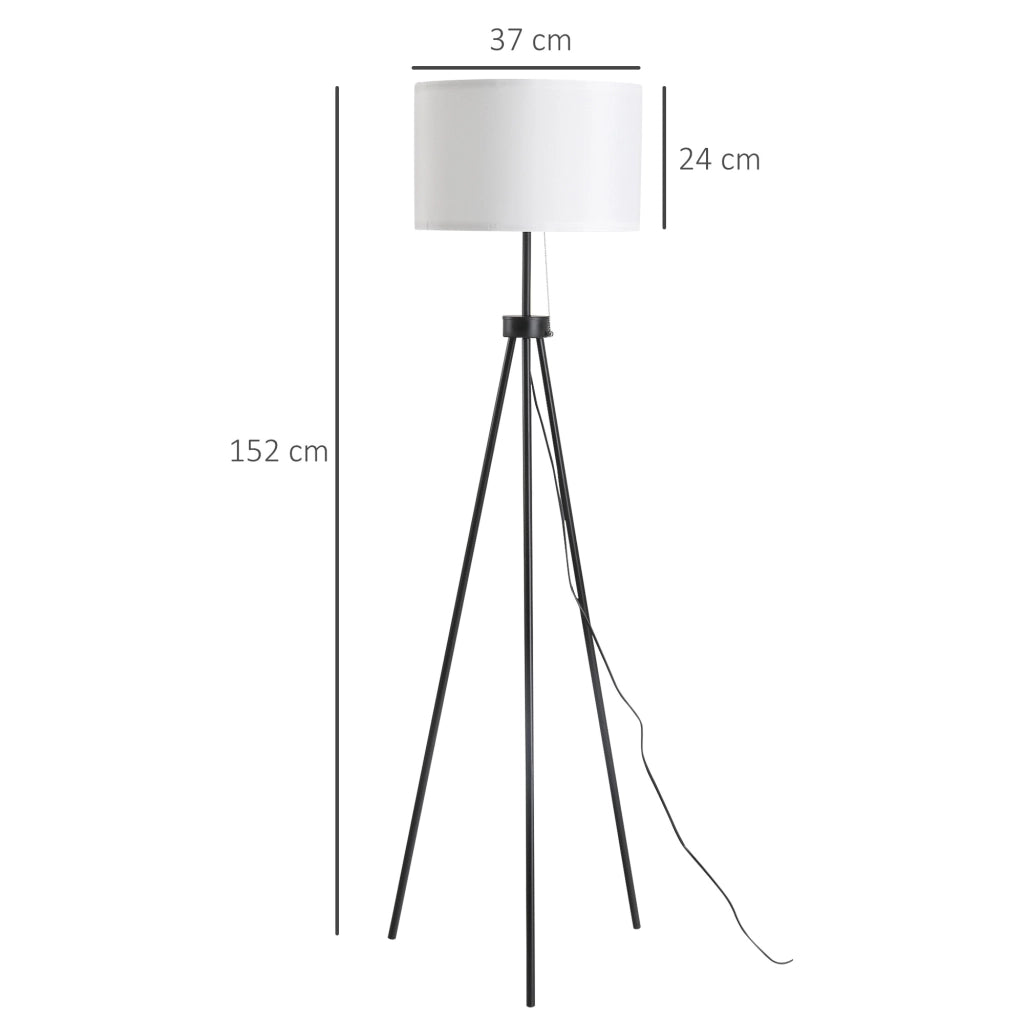 Lampada da terra con paralume in poliestere e cotone ¨C zephmum ¨C Bianco, E27