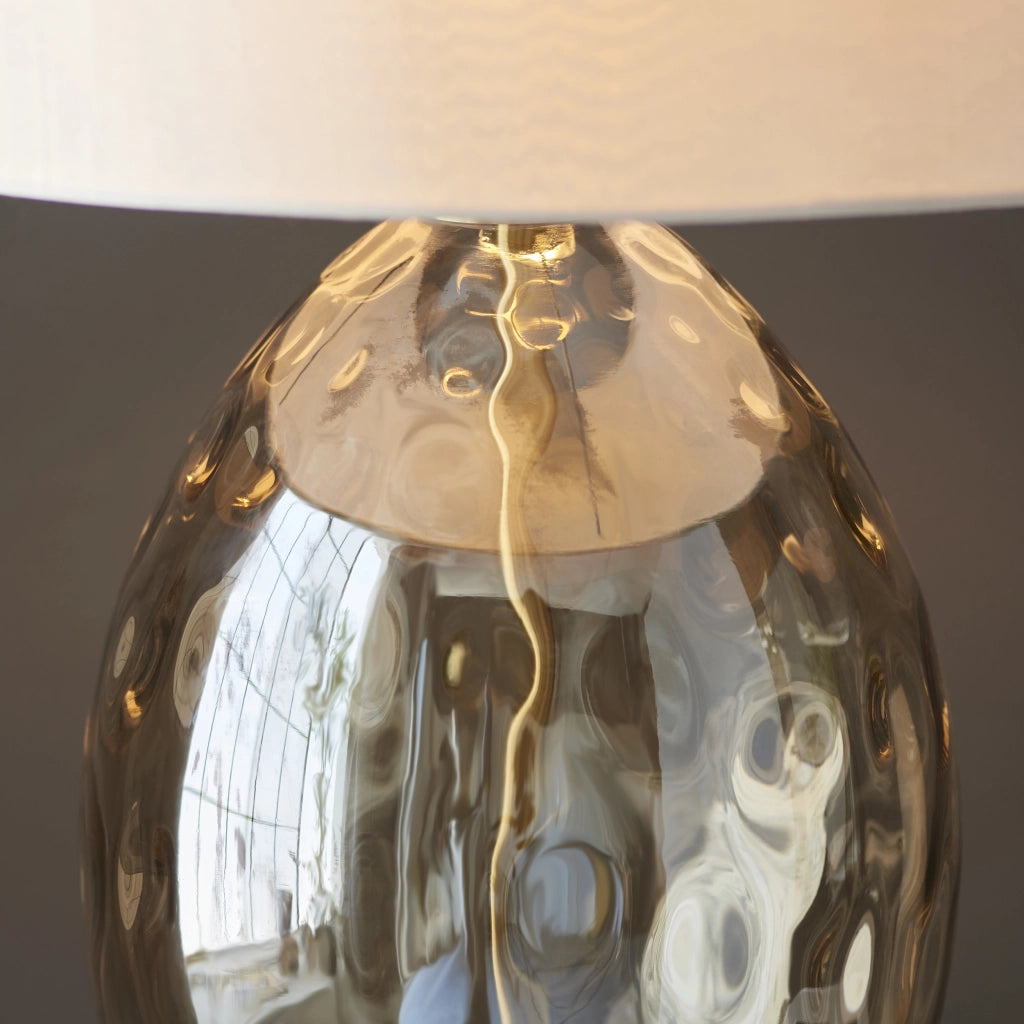 Lampada da tavolo Elin Dimple vetro ottone touch E27 Endon