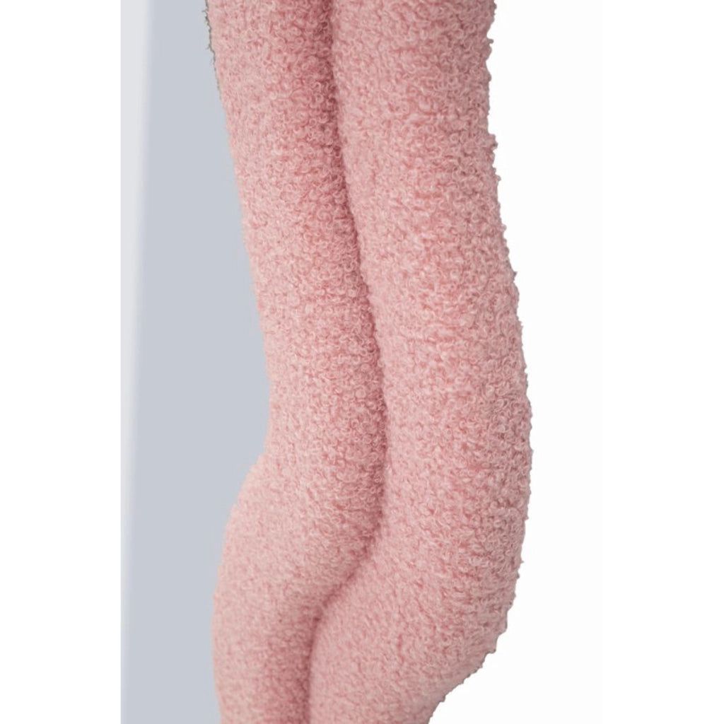 Specchio da parete Teddy wavy in bouclé rosa 67x166 cm