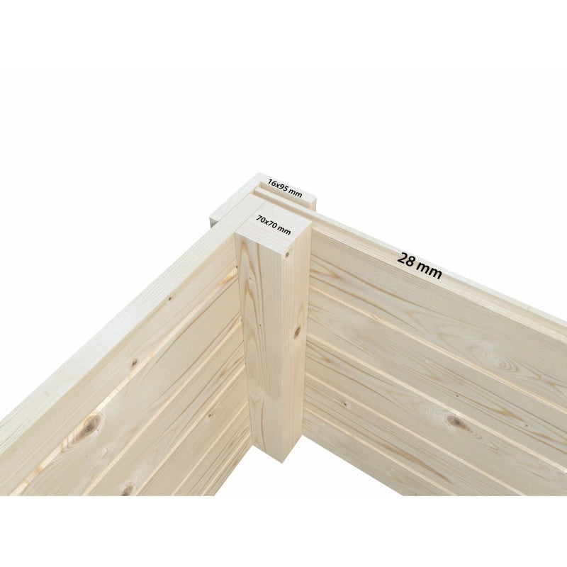 Casetta da giardino in legno 450x330 cm, pareti 28 mm con porta scorrevole vetrata larga, per deposito attrezzi esterno - Esterni da Vivere