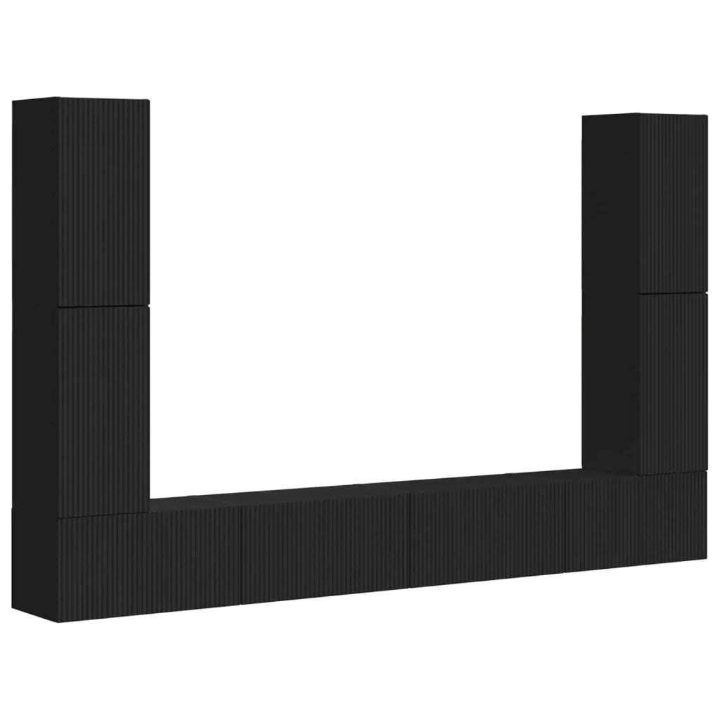Set mobile TV 8 pcs Nero Legno multistrato 3409133