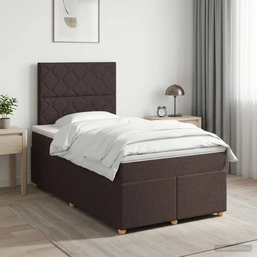Letto box spring con materasso Marrone Scuro 120 x 200 cm 3453868