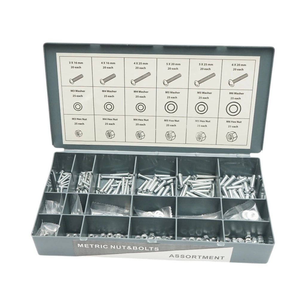 Kit viti per legno, metriche, pollici con dadi e rondelle 1200 pezzi