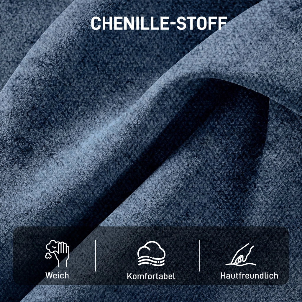 Poltrona girevole imbottita con cuscini a molle e gambe in metallo ¨C Zephmum ¨C Blu scuro