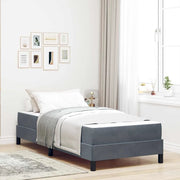 Letto a molle con materasso Grigio scuro 80 x 220 cm Tessuto