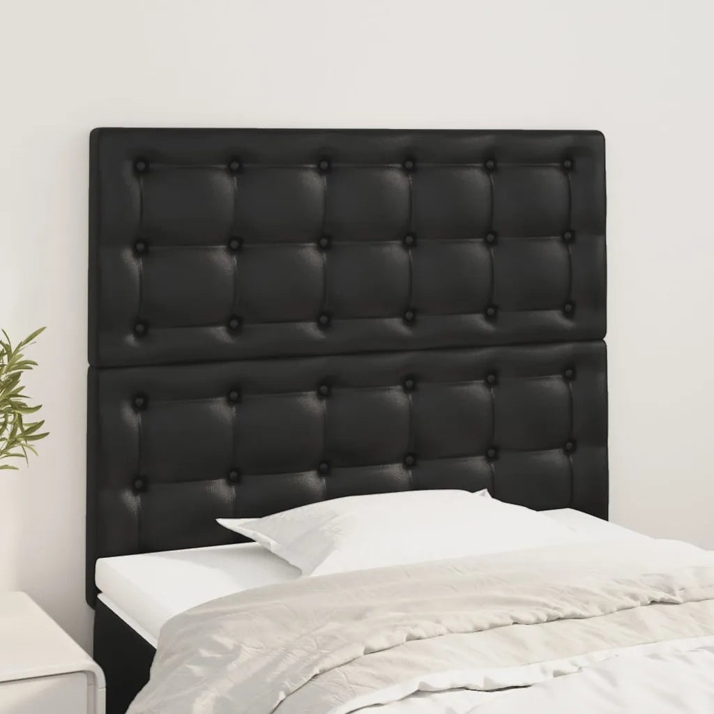 Testiera Nera 80x5x118/128 cm in Similpelle 3116404