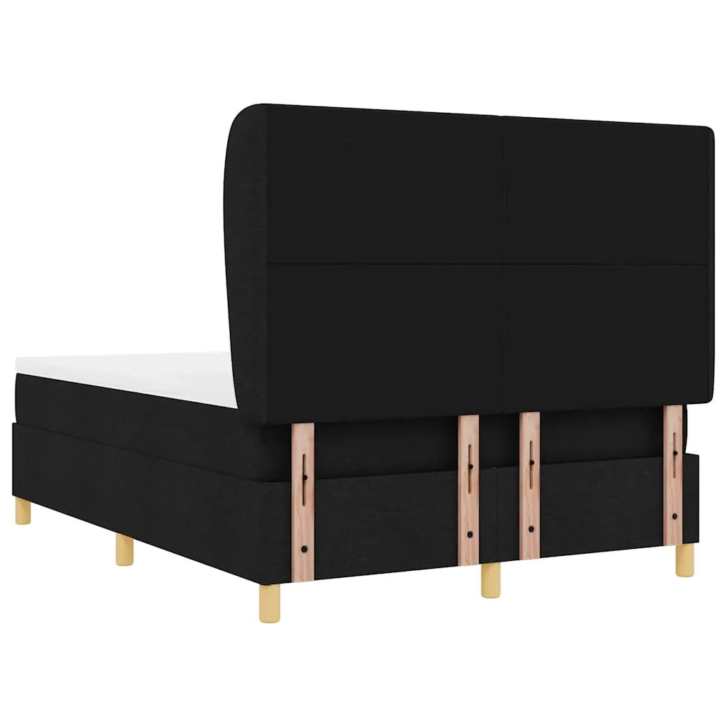 Letto a molle con materasso Nero 200 x 140 cm Tessuto 3340755