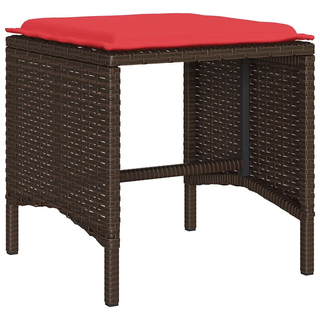 Set Divano da Giardino 4 pz con Cuscini Marrone in Polyrattan 366366