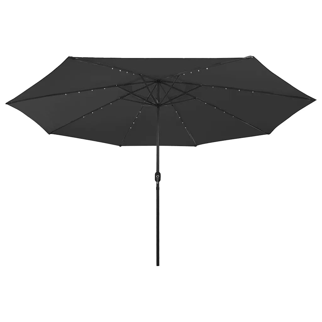 Ombrellone da Giardino con Luci LED 400 cm Nero 312536