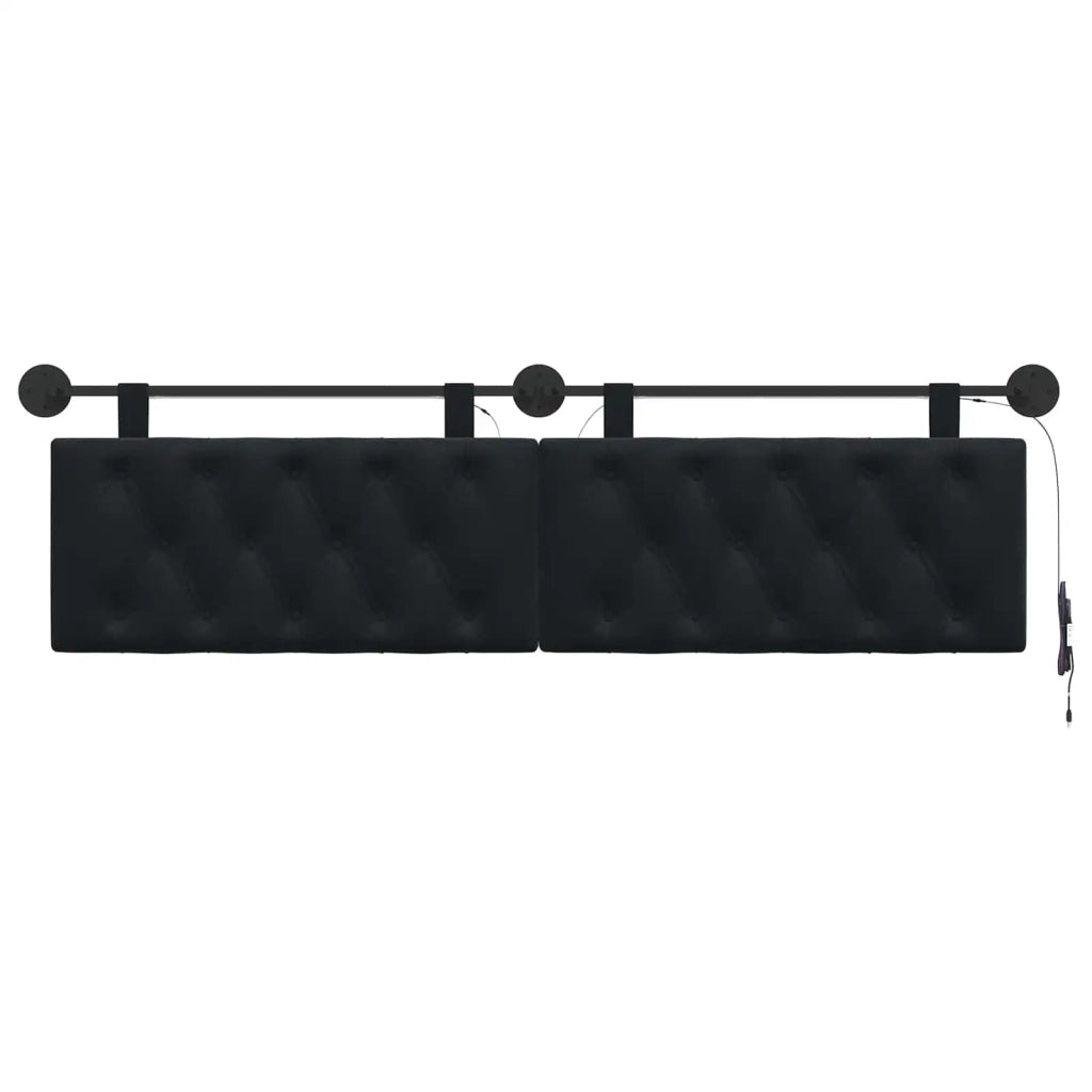 Testiera sospesa Con luce LED Nero Velluto 3424699