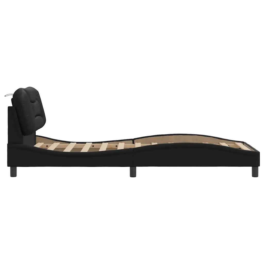 Giroletto senza Materasso Hvar Nero 90x200 cm in Similpelle