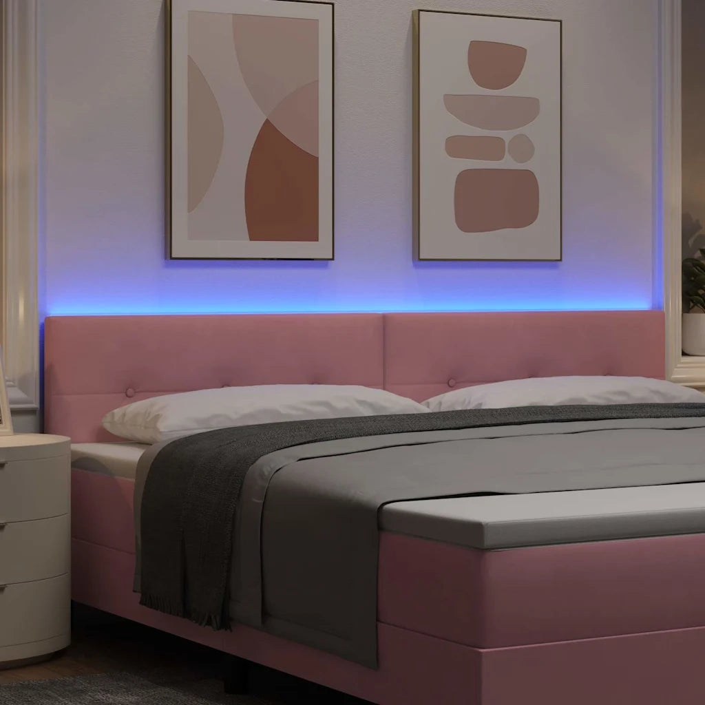 Testiera | Testata LED con strisce LED Rosa 200 cm Velluto
