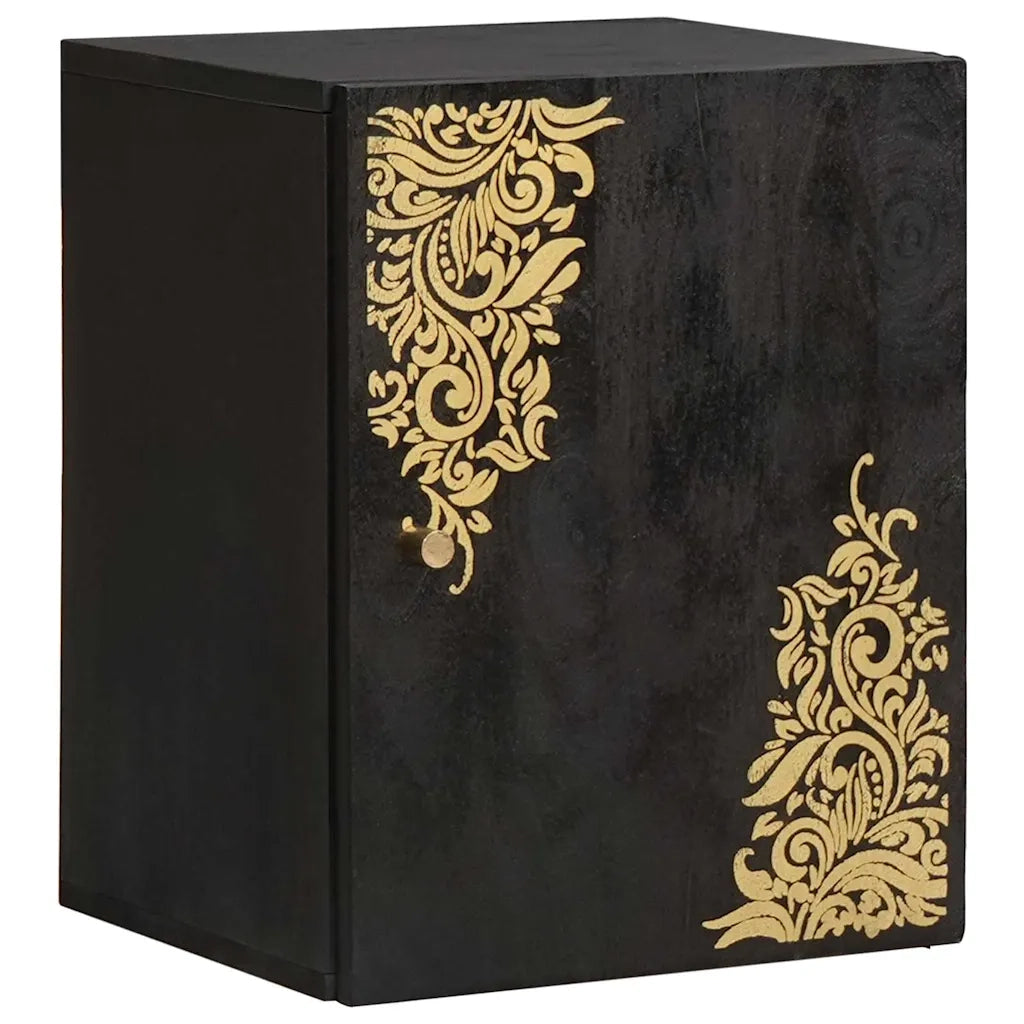 Set di Armadi da Bagno 5 pcs Nero Legno di mango massello