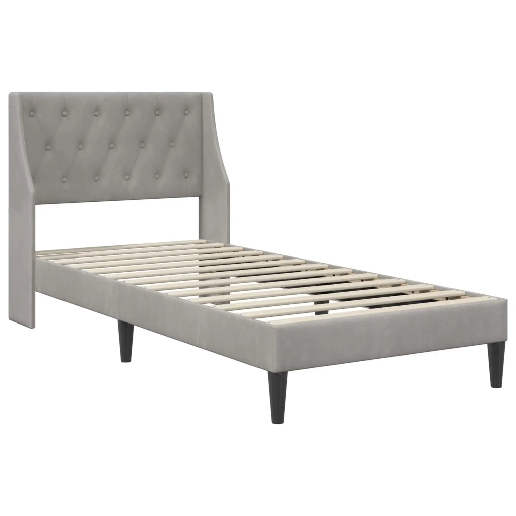 Struttura del letto Grigio chiaro 80 x 200 cm Velluto 42027388