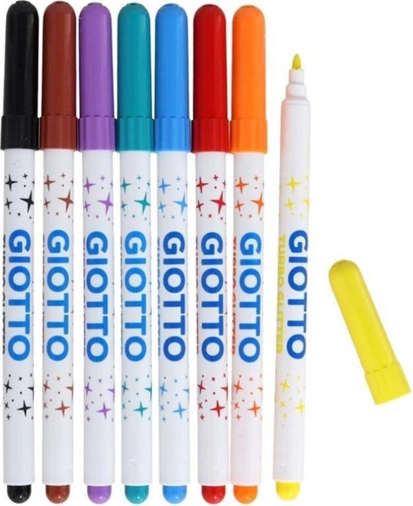 GIOTTO TURBO GLITTER 8 PENNARELLI CON INCHIOSTRO GLITTERATO