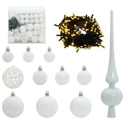 Set di Palle di Natale con 300 LED 120 pz-Decorazioni natalizie Bianco Plastica