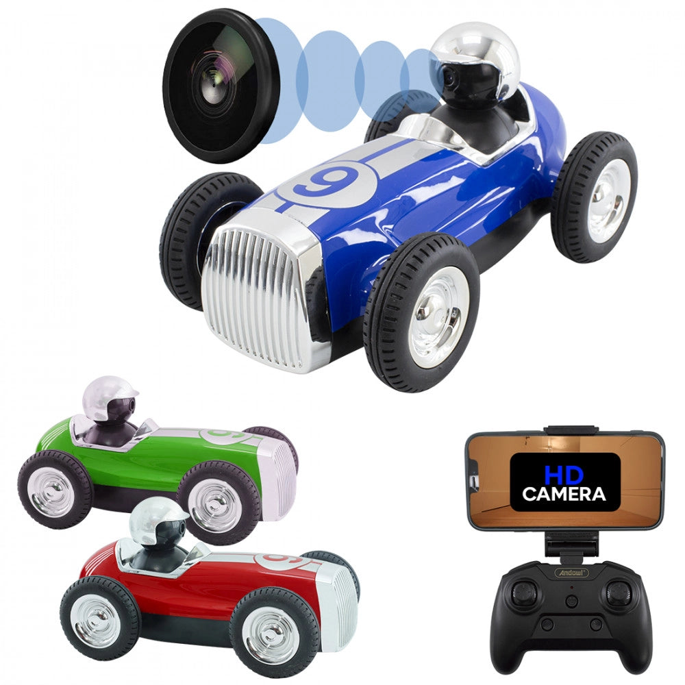 Trade Shop - Macchina Auto Retrò Radiocomandata F9 Cam Wifi Speaker Bluetooth App Smartphone -