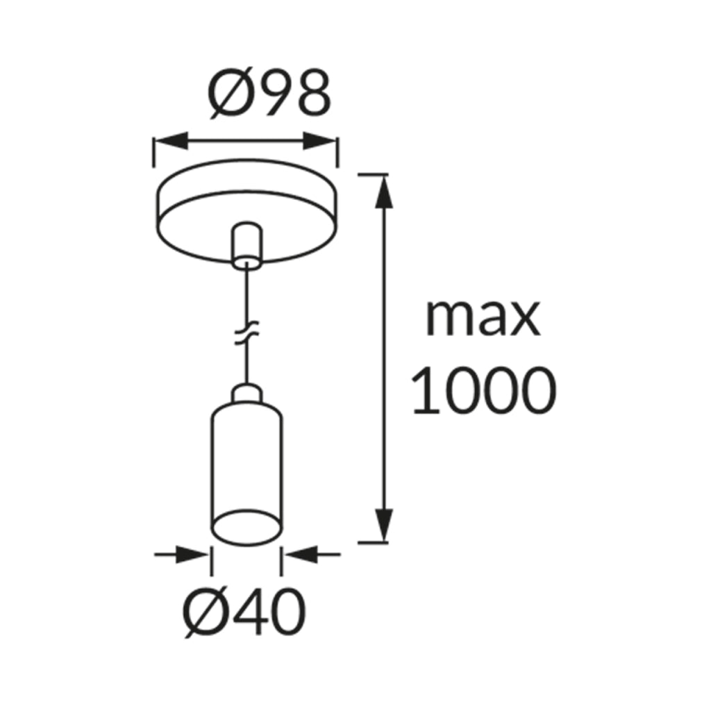 Lampada a sospensione minimal nera E27 40W Struhm UNO