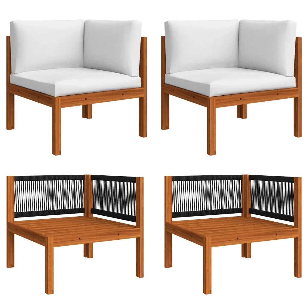 Set da giardino 6 pezzi con cuscini crema 63x63 cm 3057901