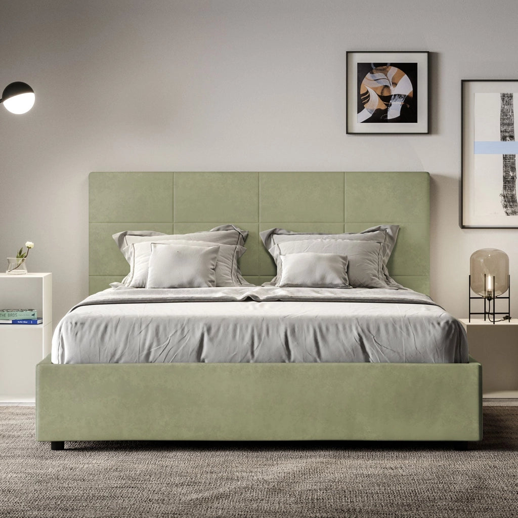 Letto Matrimoniale 160x200 cm con Rete Mika Tè verde
