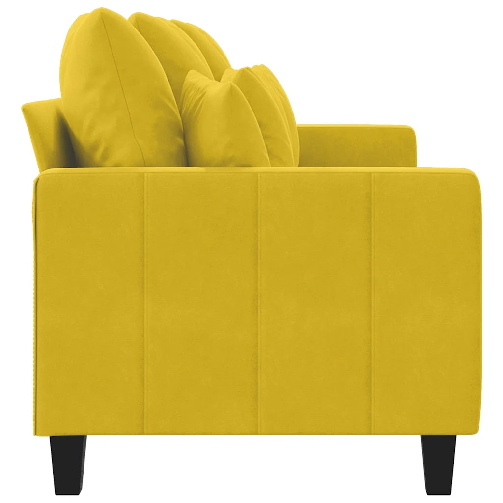 Divano a 3 Posti-Sofa 3 Posti Giallo 180 cm in Velluto 737855