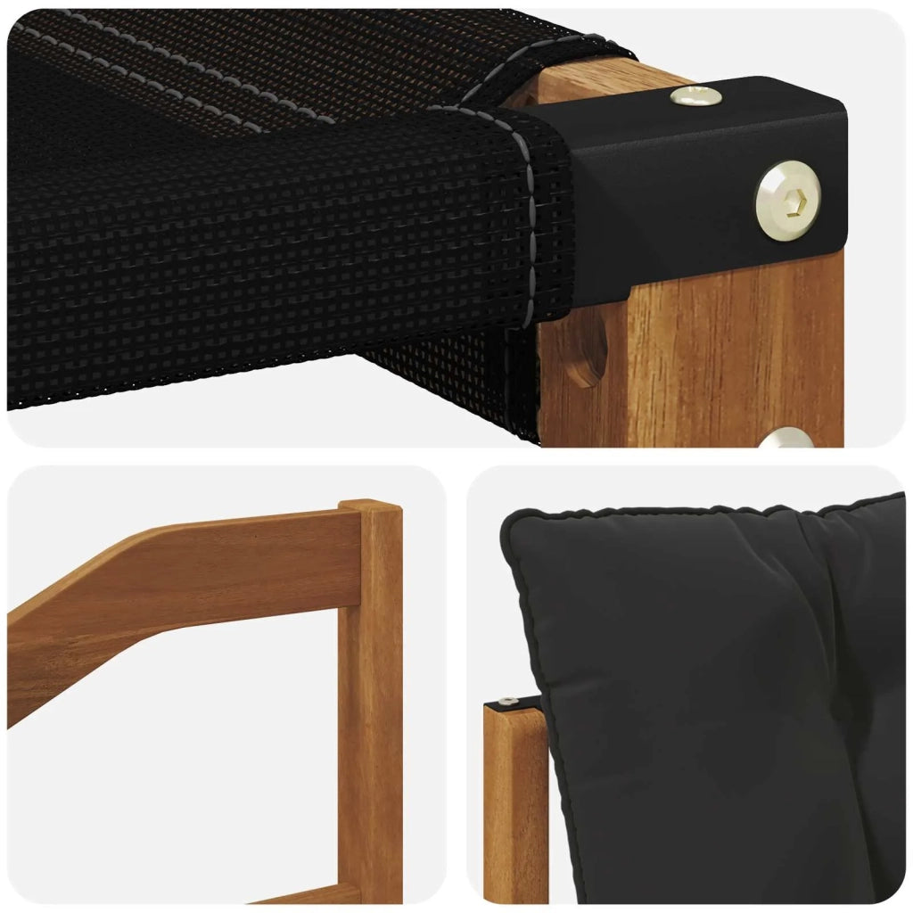 Set di divani da esterno con cuscino 7 pcs Naturale e Nero 3368891