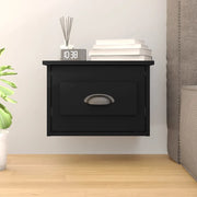 Comodino a Parete-Tavolino da notte sospeso Nero 41,5x36x28 cm
