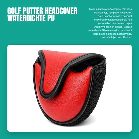 Copricapo per Putter Acqua-Resistente - Materiale PU Pelle/Nastro in Nylon - Copricapo per Putter - Accessori di Protezione Sportiva - 11 x 13,5 cm - 100% Nuovo di Zecca