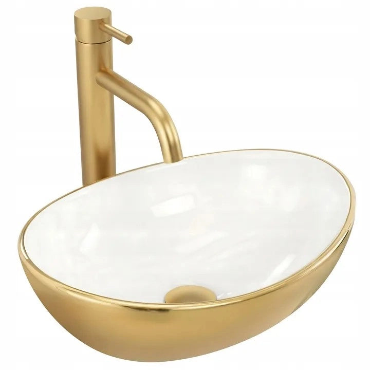 Lavabo Da Appoggio Basaro Sofia Gold / White