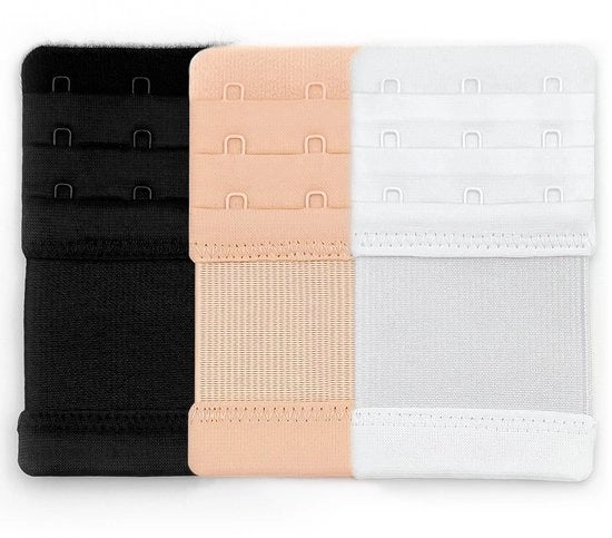 Estensioni per reggiseno femminile - 3 anelli - Allungamento elastico e comodo - Aumenta la larghezza del reggiseno - Dimensioni 10,4 cm
