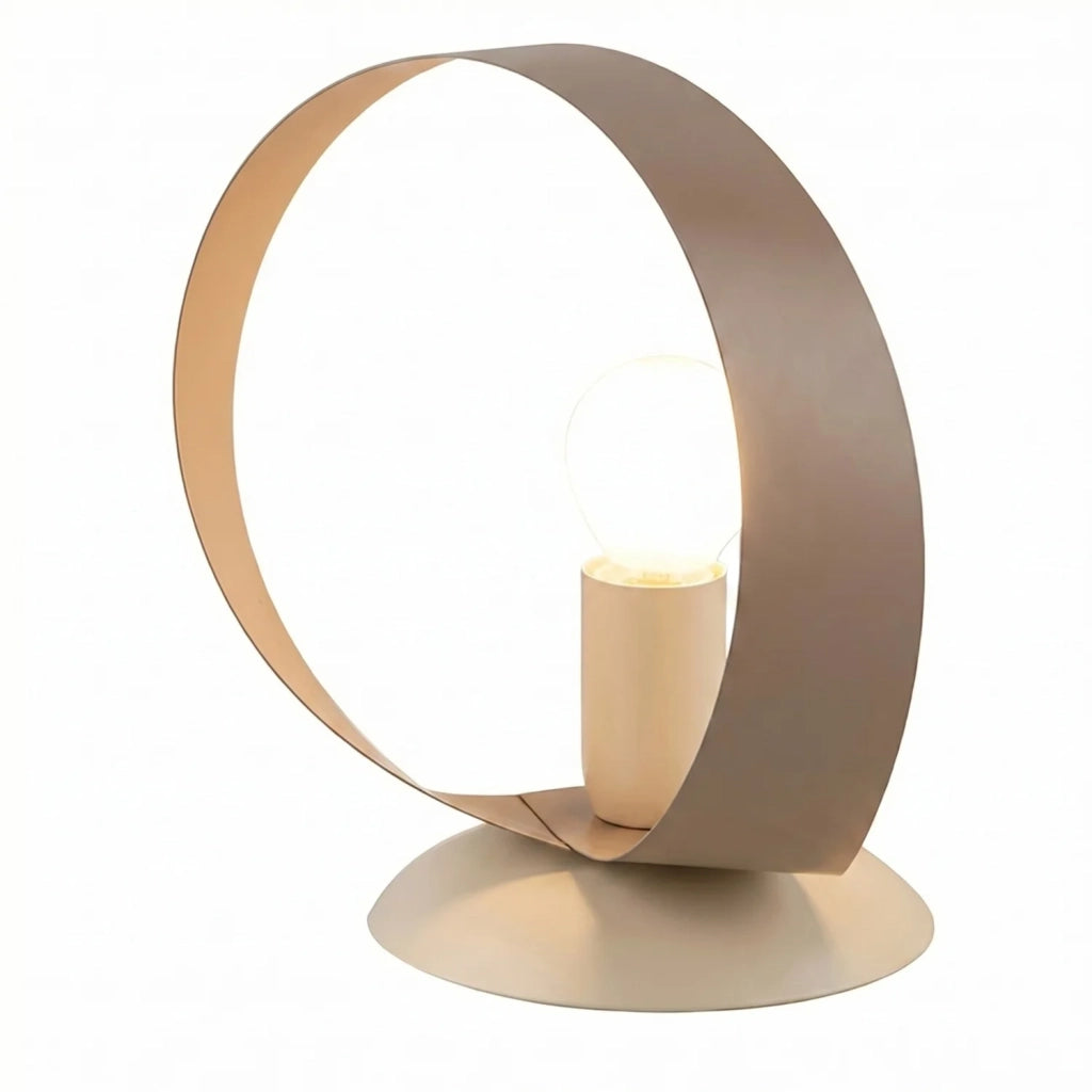 Lampada da Tavolo Primula 1 Luce Tortora e Avorio LuceArt Classic