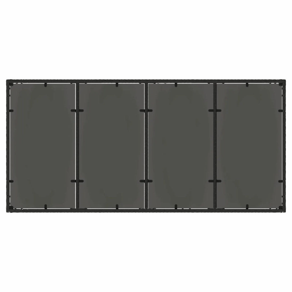 Set da pranzo per esterni 7 pz Nero polyrattan 3422304