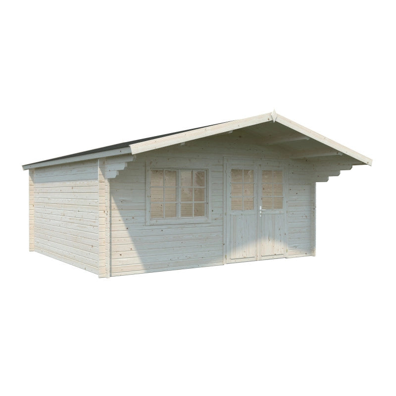 Casetta da giardino in legno 500x445 cm spessore 40 mm con porta doppia e finestra 19,7 m² - Esterni da Vivere