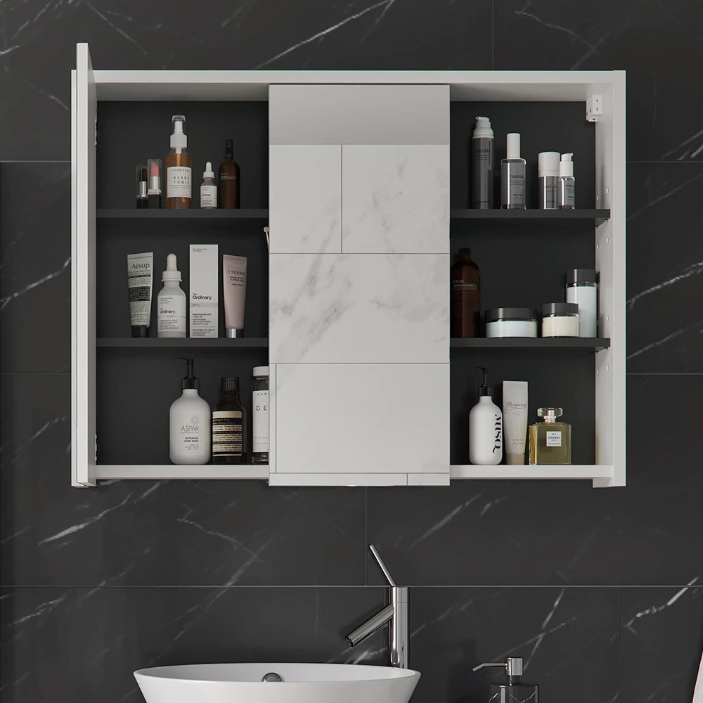 Vicco Specchio contenitore bagno Bianco/antracite 18 x 75 cm