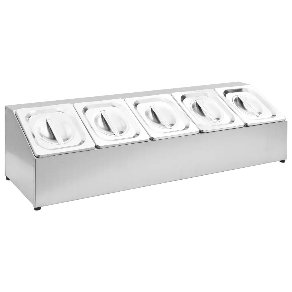 Supporto Gastronorm con 5 Contenitori GN 1/6 in Acciaio Inox CFW4675913