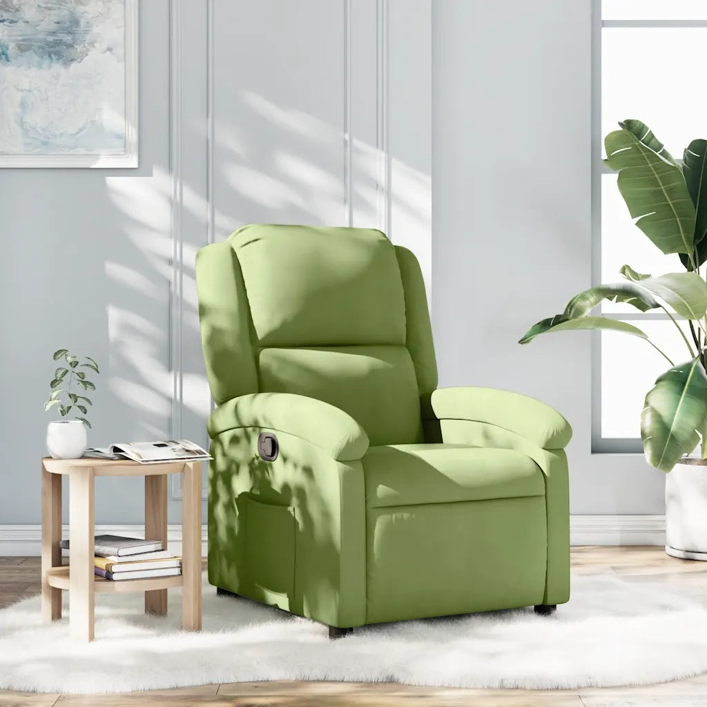 Poltrona Reclinabile Verde Chiaro in Velluto 371800