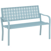 Panca da Giardino 2 Posti ¨C Xylo ¨C Acciaio Blu con Braccioli