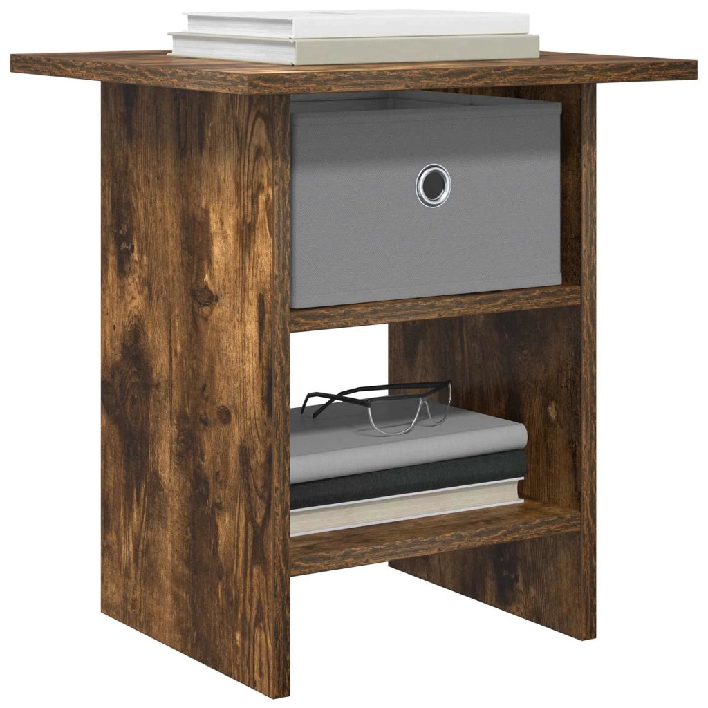 Set di 2 Comodini | Armadio da Notte | Mobiletto da notte Rovere fum¨¦ 41 x 40 x 45 cm Legno multistrato