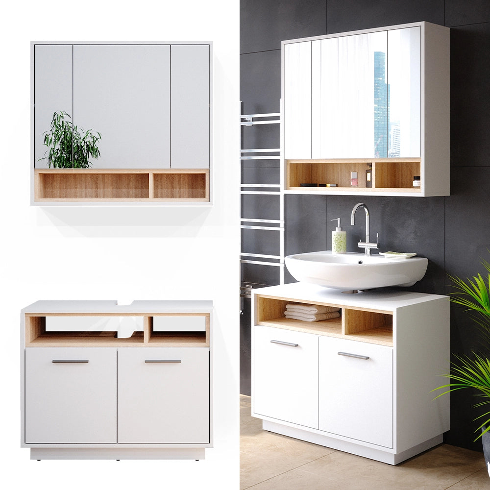 Vicco Set mobili bagno Bianco 2 parti